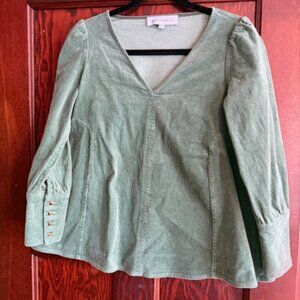 Tuckernuck Ashford Green Corduroy Shirt Small